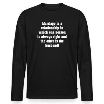 Ehe Shirt - Männer Premium Bio Langarmshirt - Schwarz - Vorne - Nico (187cm)