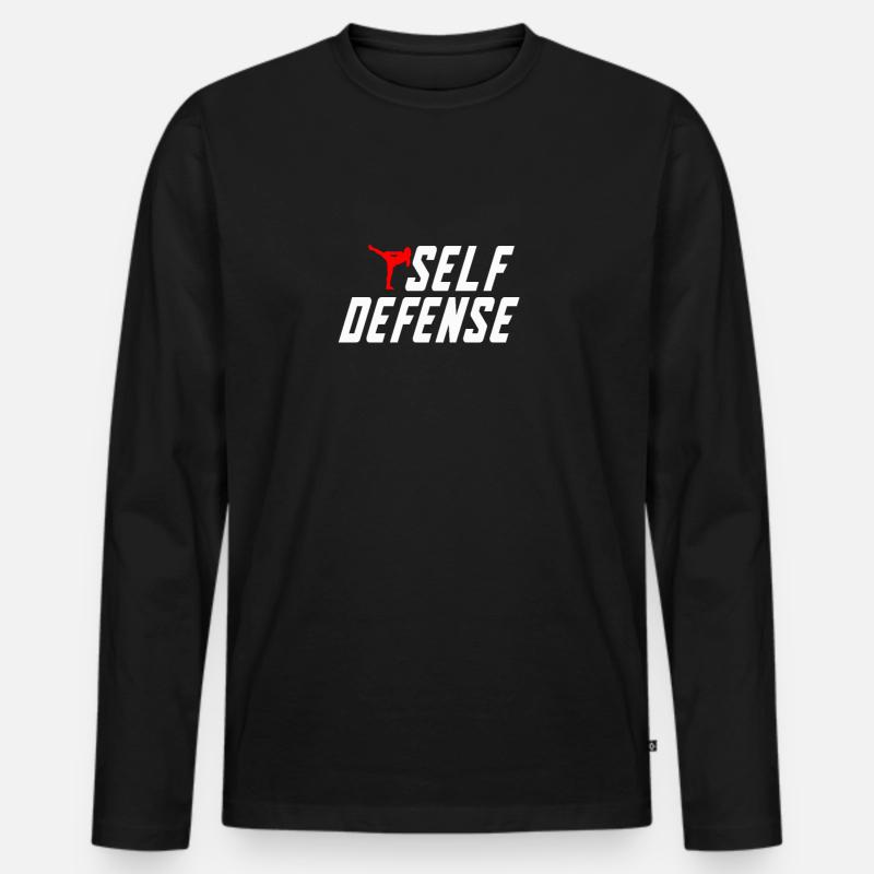 Conception de motif d’autodéfense - T-shirt manches longues Premium bio Homme - noir