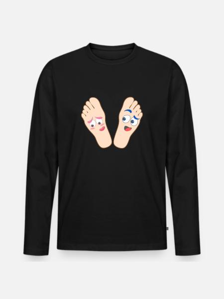 Kids shirt flirting feet shirt motif funny feet - Men's Premium Organic Long Sleeve Shirt - black