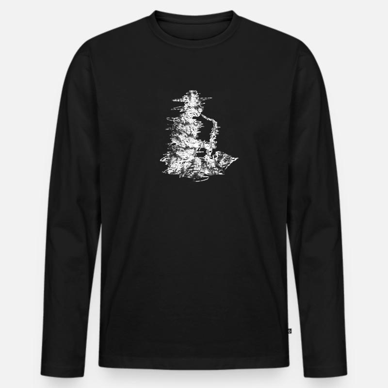 Jazz - Männer Premium Bio Langarmshirt - Schwarz