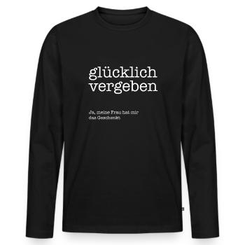 Heureux pardonner - T-shirt manches longues Premium bio Homme - noir - Devant - Nico (187cm)