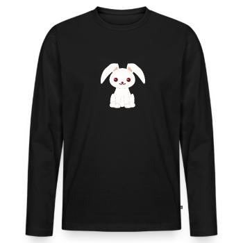 Lapin Lapin Lapin Lapin Lapin - T-shirt manches longues Premium bio Homme - noir - Devant - Nico (187cm)