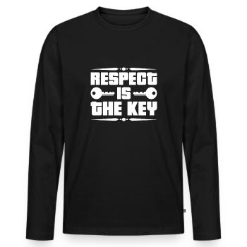 Respect Acceptance Tolerance Recognition Validity - Men's Premium Organic Long Sleeve Shirt - black - Front - Nico (187cm)