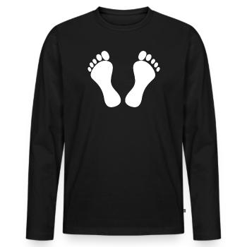 Füße - Männer Premium Bio Langarmshirt - Schwarz - Vorne - Nico (187cm)