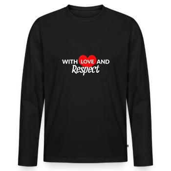 Respect Acceptance Tolerance Recognition Validity - Men's Premium Organic Long Sleeve Shirt - black - Front - Nico (187cm)