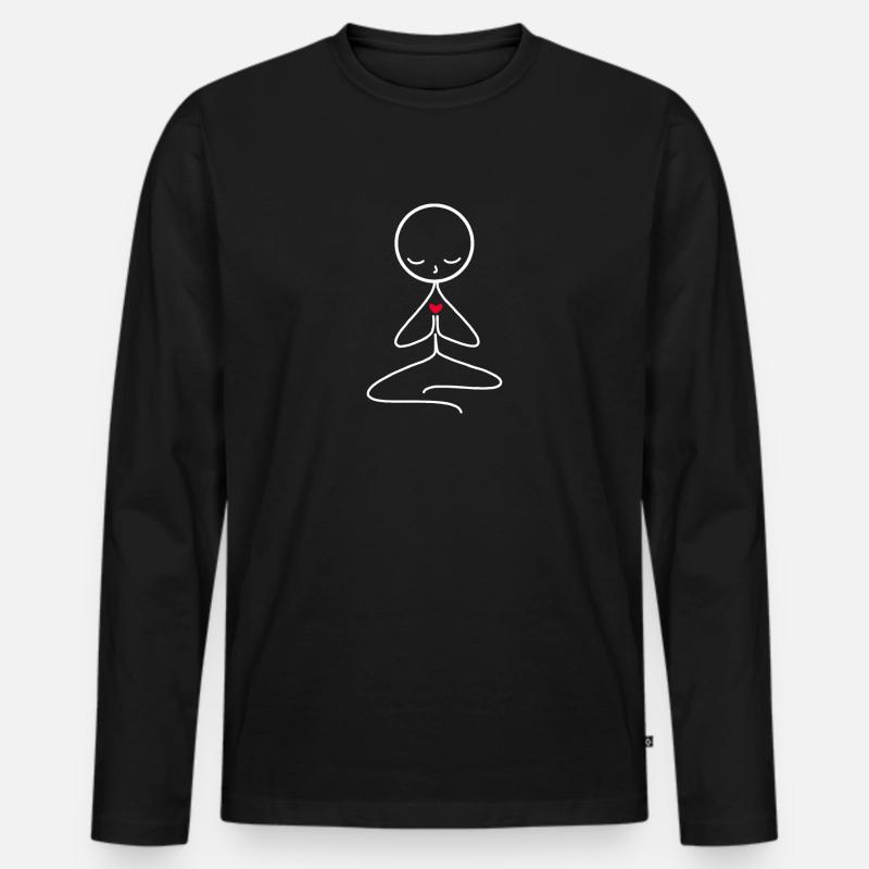 Meditation - Männer Premium Bio Langarmshirt - Schwarz