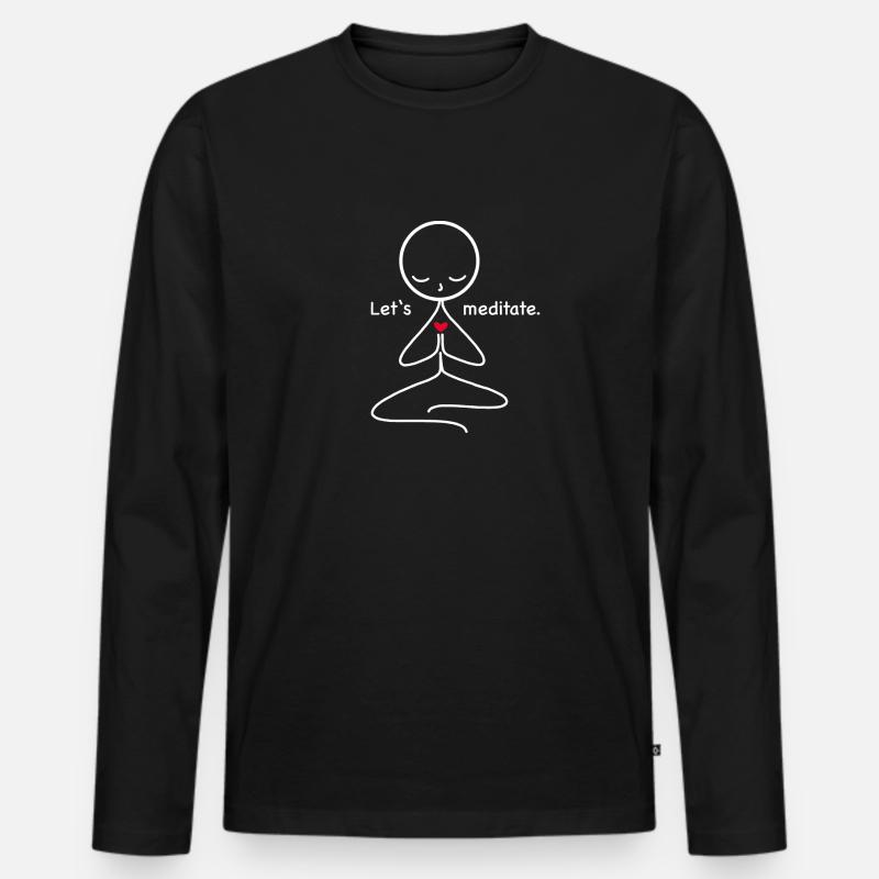 Meditation - Männer Premium Bio Langarmshirt - Schwarz