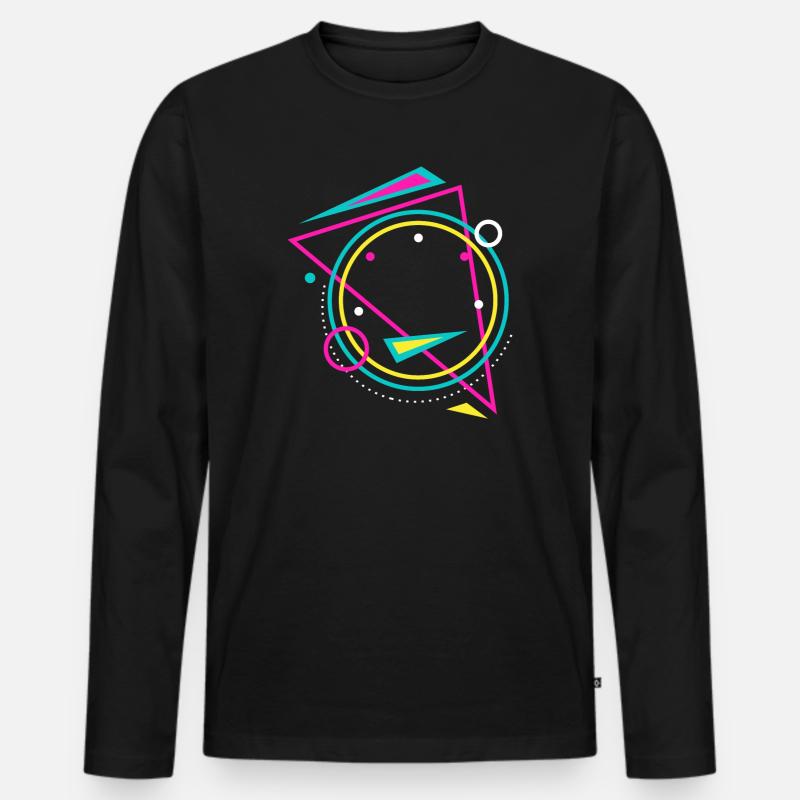 Geometrie - Männer Premium Bio Langarmshirt - Schwarz