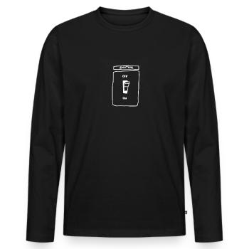 Lichtschalter Emotion An Aus - Männer Premium Bio Langarmshirt - Schwarz - Vorne - Nico (187cm)