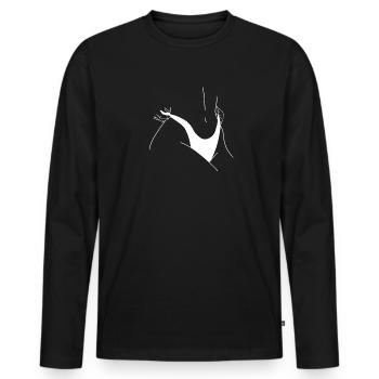 Bombe femme sexy maman - T-shirt manches longues Premium bio Homme - noir - Devant - Nico (187cm)