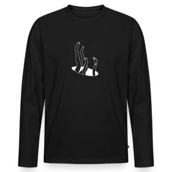 Loch Falle Optische Täuschung - Männer Premium Bio Langarmshirt - Schwarz - Vorne - Nico (187cm)
