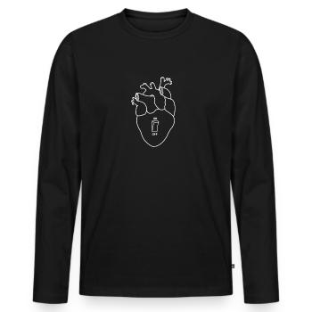 Herz Emotion Gefühl Liebe - Männer Premium Bio Langarmshirt - Schwarz - Vorne - Nico (187cm)