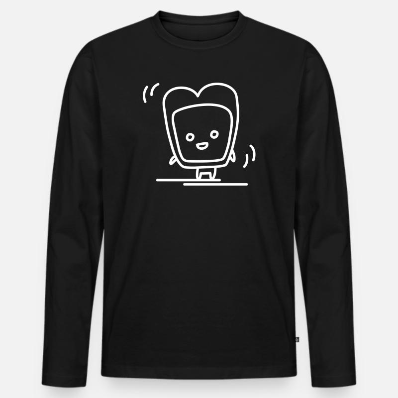 Dancing Toast - Männer Premium Bio Langarmshirt - Schwarz