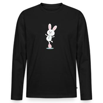 Sprüche Geburtstag Freunde Party Musik Arbeit BFF - Männer Premium Bio Langarmshirt - Schwarz - Vorne - Nico (187cm)
