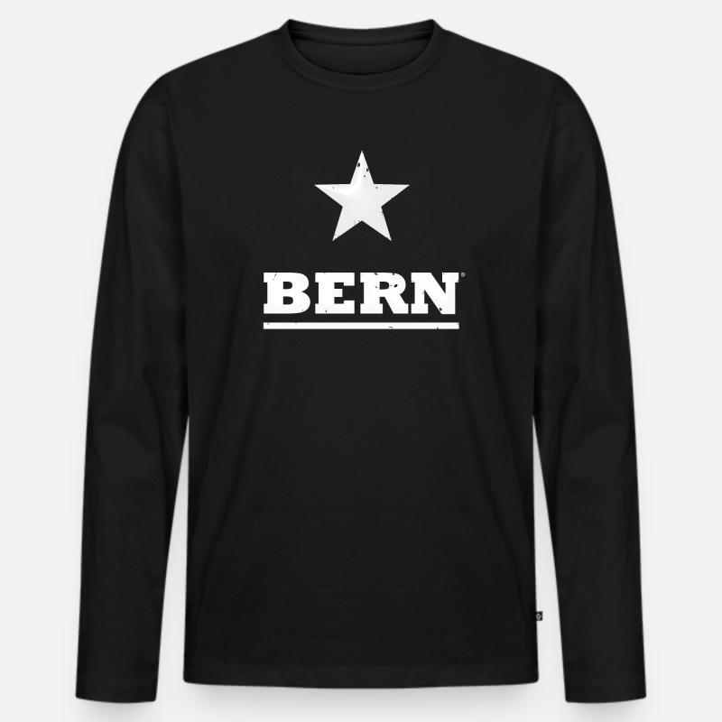BERN - Männer Premium Bio Langarmshirt - Schwarz