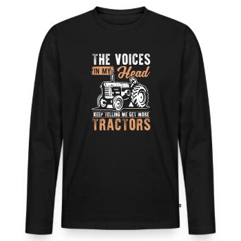 Traktor Sprüche mit Humormotiv - Männer Premium Bio Langarmshirt - Schwarz - Vorne - Nico (187cm)