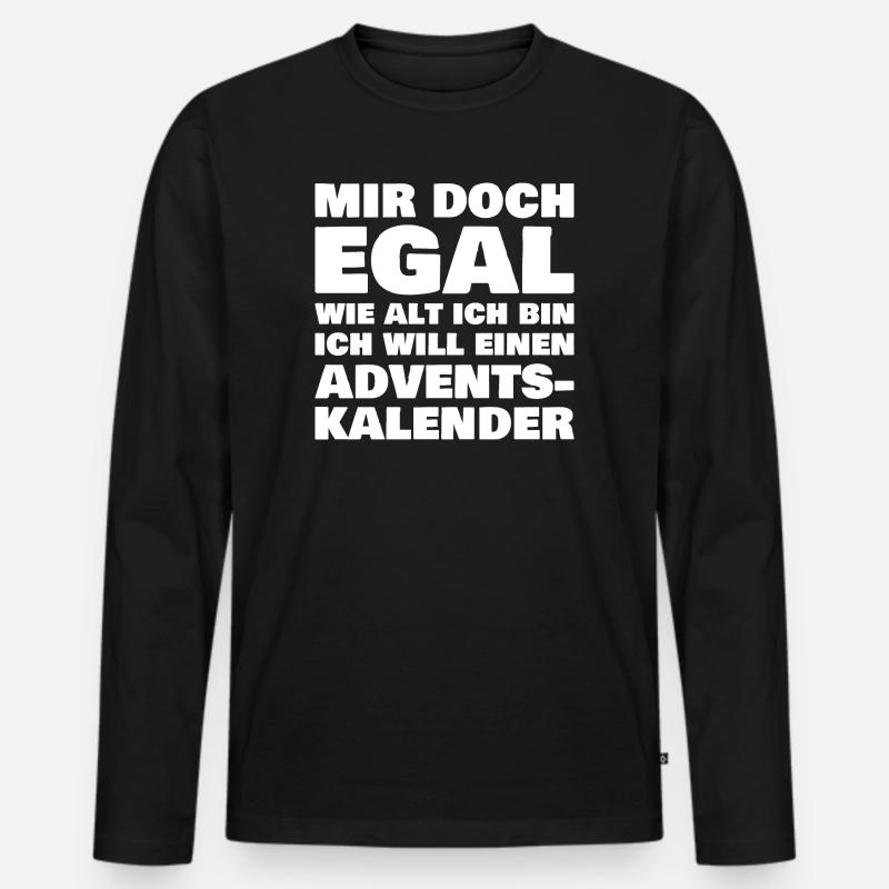 Ich will einen Adventskalender - Männer Premium Bio Langarmshirt - Schwarz