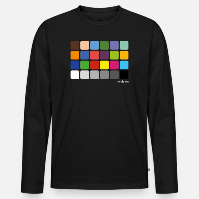 Colorchecker - Männer Premium Bio Langarmshirt - Schwarz