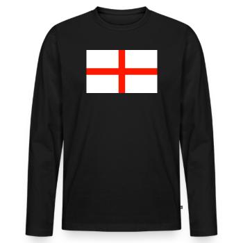 Drapeau anglais - T-shirt manches longues Premium bio Homme - noir - Devant - Nico (187cm)