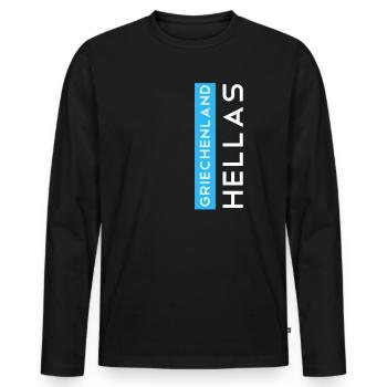 Grèce Hellas - T-shirt manches longues Premium bio Homme - noir - Devant - Nico (187cm)