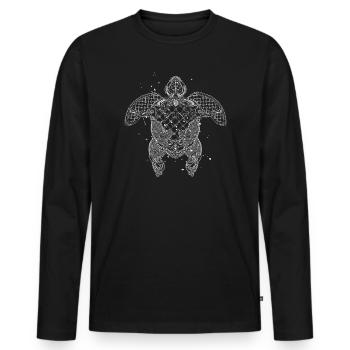 Une tortue d'eau faite de dentelle précieuse - T-shirt manches longues Premium bio Homme - noir - Devant - Nico (187cm)