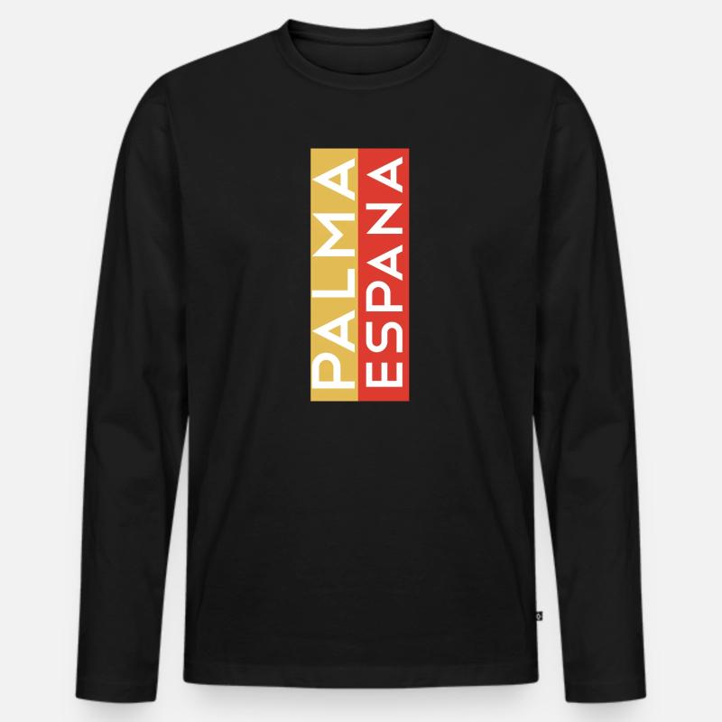 Palma Espana Souvenir T-Shirt Pullover - Männer Premium Bio Langarmshirt - Schwarz