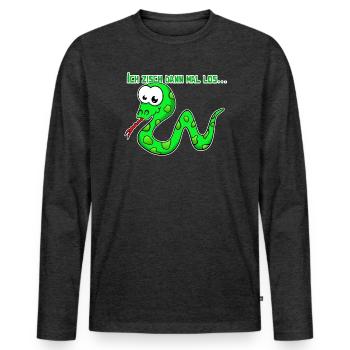 Lustige Schlange Comic Design für Kinder - Männer Premium Bio Langarmshirt - Anthrazit meliert - Vorne - Nico (187cm)