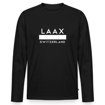 Lasx Snowboard Chemise de Ski Grisons - T-shirt manches longues Premium bio Homme - noir - Devant - Nico (187cm)