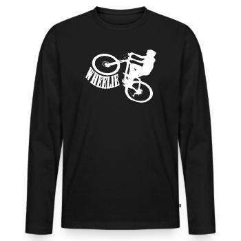 Shirt Wheelie Bike Bike - Men's Premium Organic Long Sleeve Shirt - black - Front - Nico (187cm)