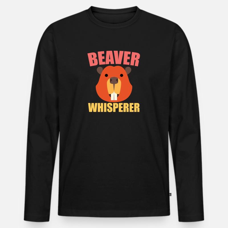 Biber-Flüsterer - Männer Premium Bio Langarmshirt - Schwarz