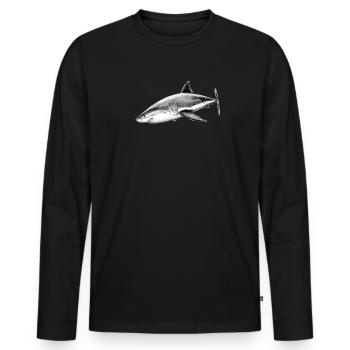Weißer Hai - Weißer Hai - Männer Premium Bio Langarmshirt - Schwarz - Vorne - Nico (187cm)