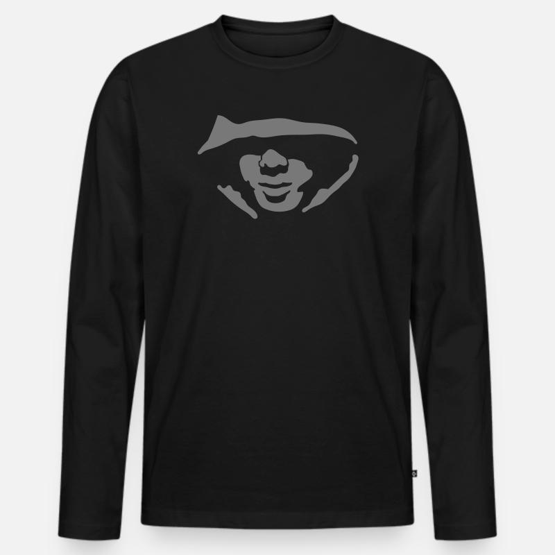 Kapuze - Männer Premium Bio Langarmshirt - Schwarz