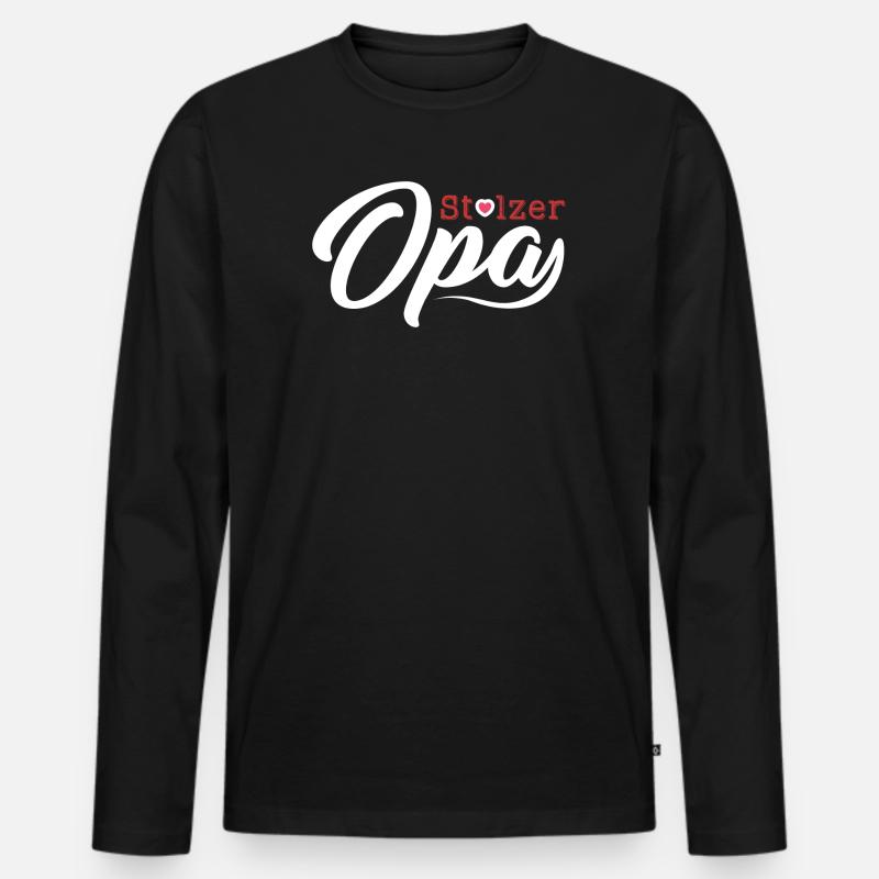 Oma Opa Großeltern Großvater Großmutter Enkel Idee - Männer Premium Bio Langarmshirt - Schwarz