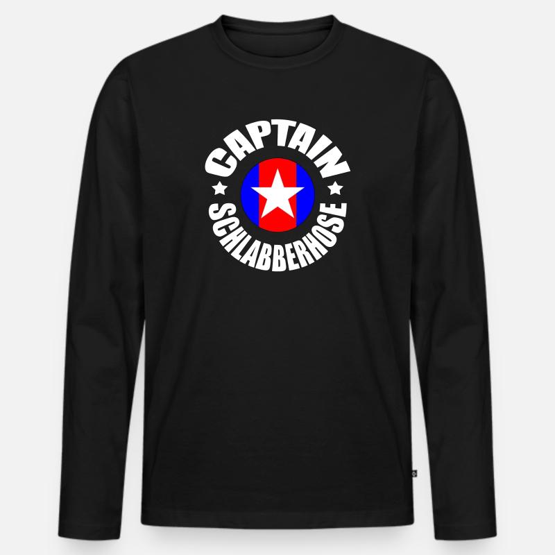 CAPTAIN SCHLABBERHOSE Geschenk - Männer Premium Bio Langarmshirt - Schwarz