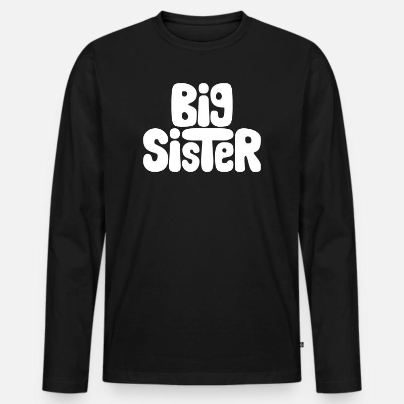 Big Sister - Männer Premium Bio Langarmshirt - Schwarz