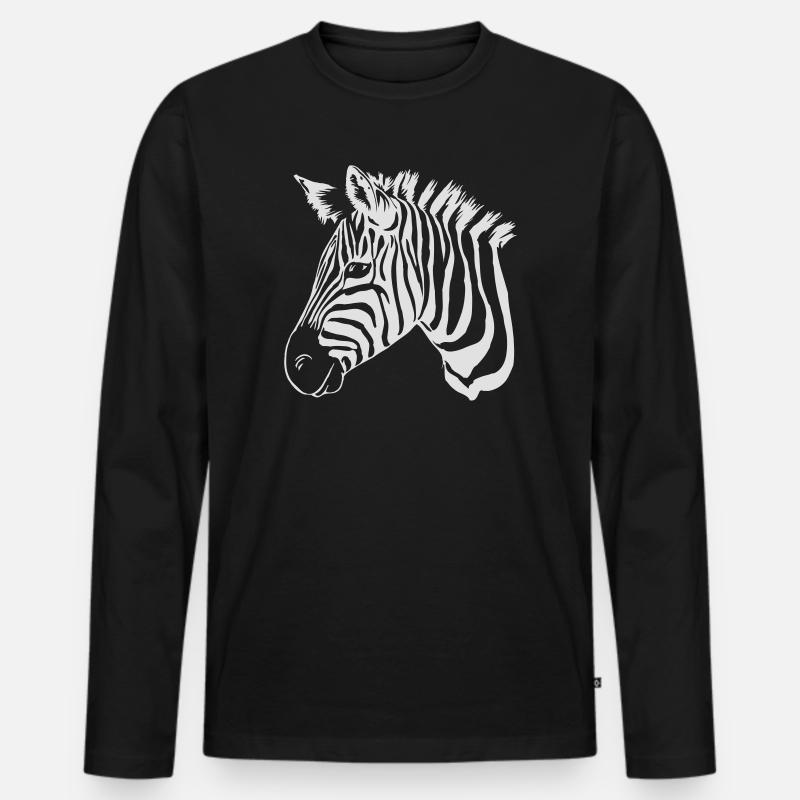 zebra light - Männer Premium Bio Langarmshirt - Schwarz