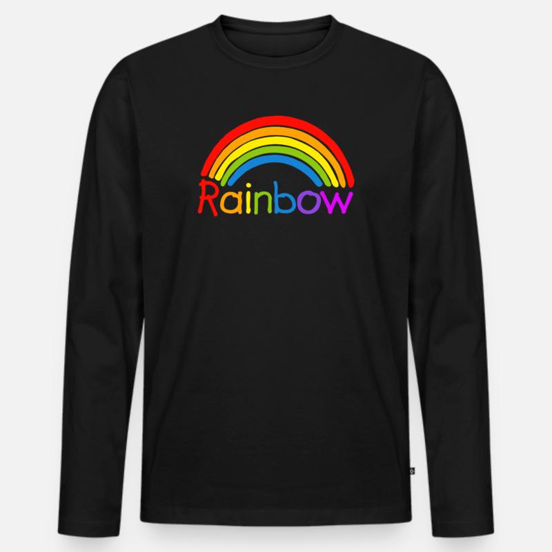 Rainbow regenbogen LGBT - Männer Premium Bio Langarmshirt - Schwarz