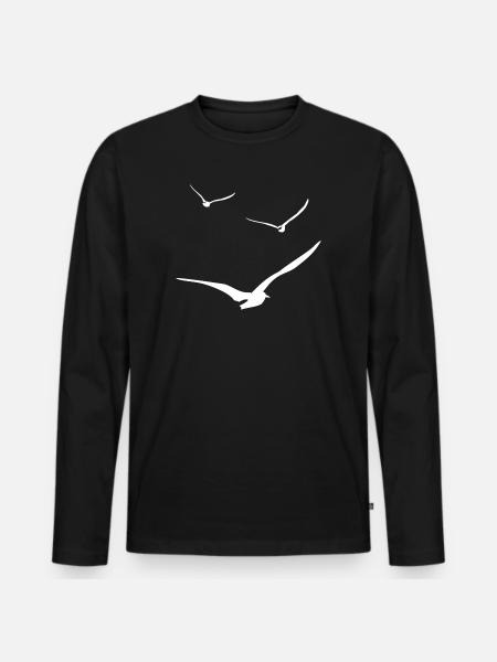 theft of seagulls - Men's Premium Organic Long Sleeve Shirt - black