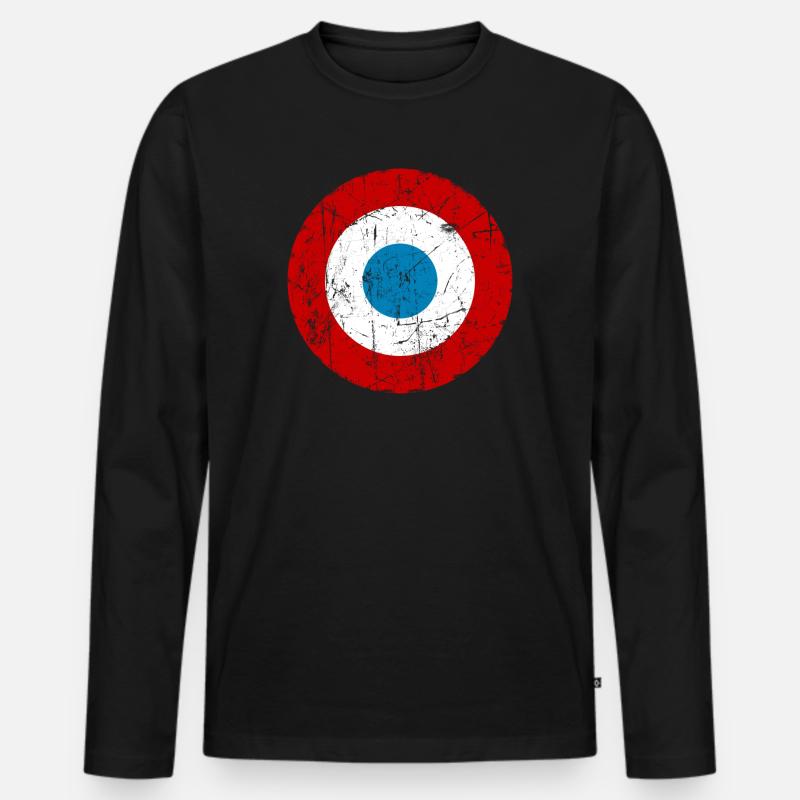 Frankreich Luftfahrt-Kokarde - Männer Premium Bio Langarmshirt - Schwarz