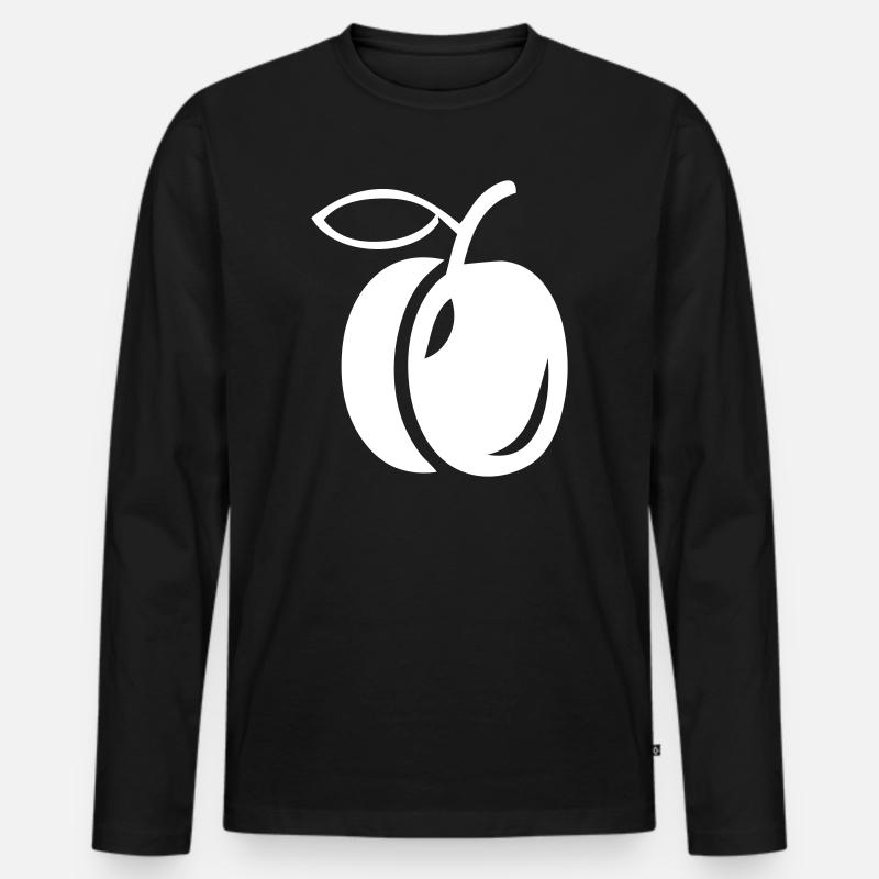 Eine Pflaume - Männer Premium Bio Langarmshirt - Schwarz