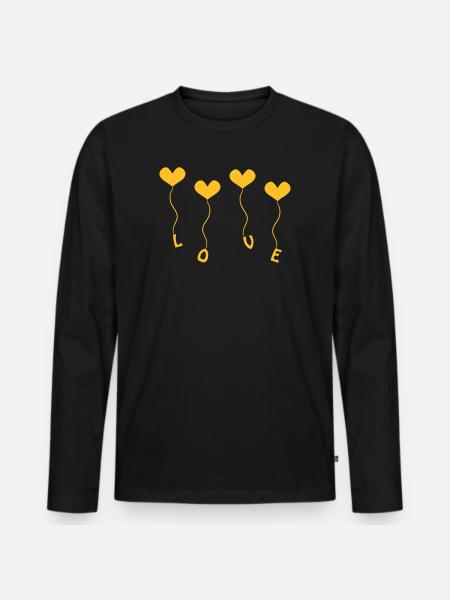 Love (4) - Men's Premium Organic Long Sleeve Shirt - black