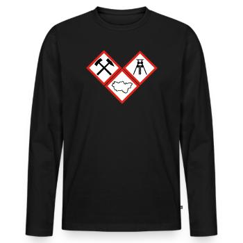 DANGER RUHRPOTT - Men's Premium Organic Long Sleeve Shirt - black - Front - Nico (187cm)