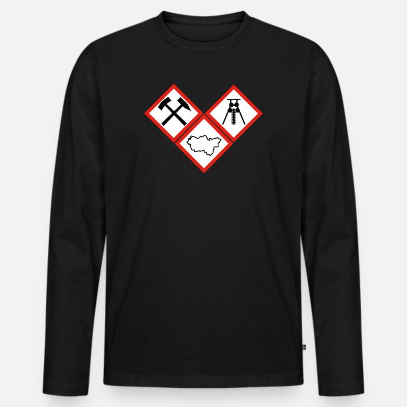 GEFAHR RUHRPOTT - Männer Premium Bio Langarmshirt - Schwarz