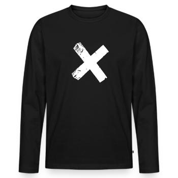 X-tape - Men's Premium Organic Long Sleeve Shirt - black - Front - Nico (187cm)