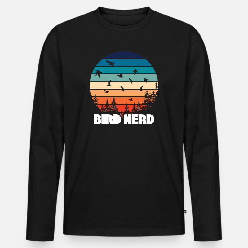 Vogelbeobachtung Vogel Nerd - Männer Premium Bio Langarmshirt - Schwarz