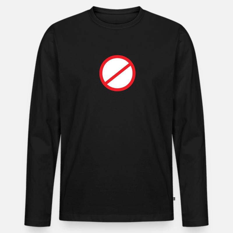 Verbotenes Symbol Muster - Männer Premium Bio Langarmshirt - Schwarz