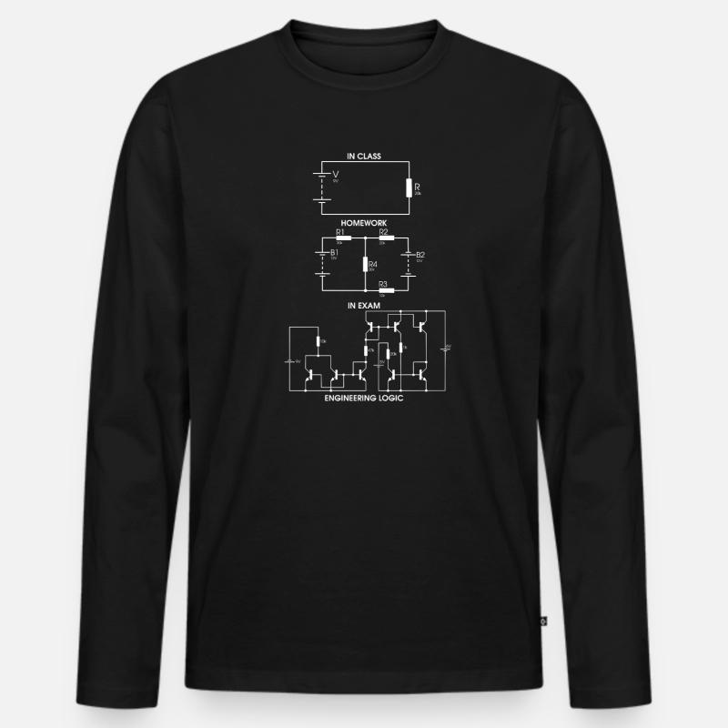 Widerstand Elektrotechnik Prüfung Lustig Geschenk - Männer Premium Bio Langarmshirt - Schwarz