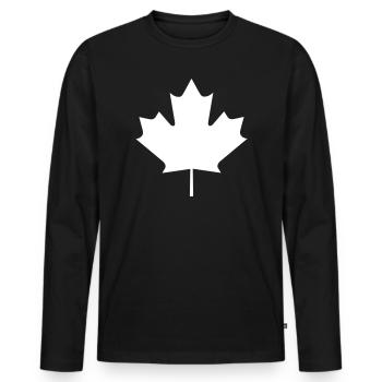 Une feuille d'érable - T-shirt manches longues Premium bio Homme - noir - Devant - Nico (187cm)