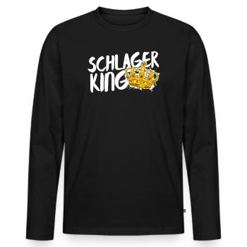 Schlager King Schlager King Folk Music Statement - Men's Premium Organic Long Sleeve Shirt - black - Front - Nico (187cm)