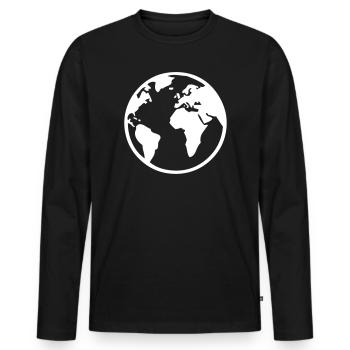 Erde - Männer Premium Bio Langarmshirt - Schwarz - Vorne - Nico (187cm)
